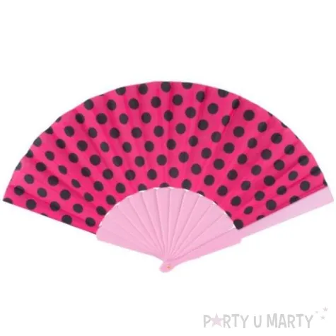 wachlarz kropki rozowy materialowy funnyfashion