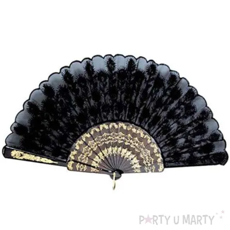 wachlarz lady czarny materialowy widmann