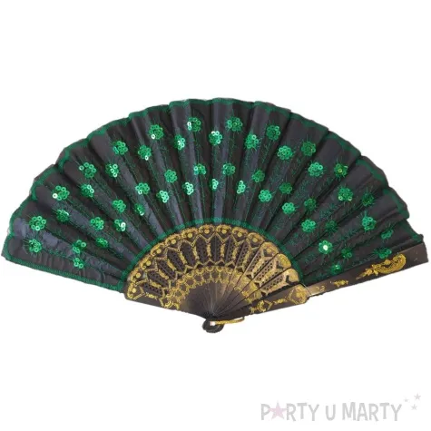 wachlarz zlocony materialowy zielony boland