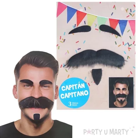 wasy party zarost i brwi czarny