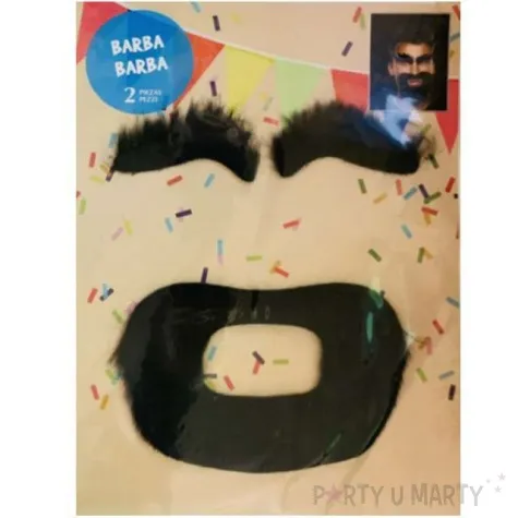 wasy party zarost i krzaczaste brwi czarny