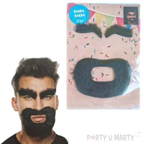 wasy party zarost i krzaczaste brwi czarny maxx10group