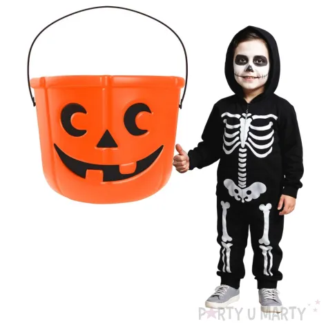 wiaderko do zbierania cukierkow na halloween dynia na slodycze dla dzieci cukierek albo psikus