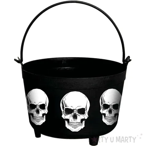 wiaderko na cukierki czaszki halloween guirca 24 cm
