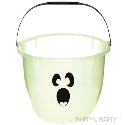 wiaderko na cukierki duch plastikowe amscan