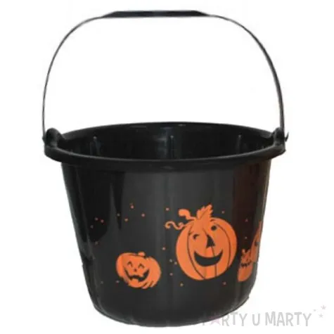 wiaderko na cukierki halloween xl czarne 23 cm