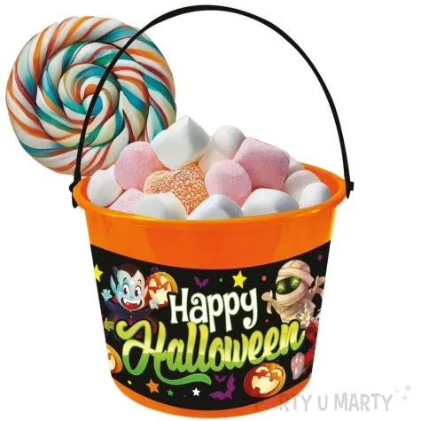 wiaderko na cukierki happy halloween male potwory guirca 20 cm