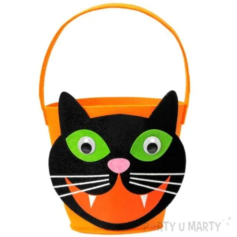 wiaderko na cukierki kotek z filcu widmann