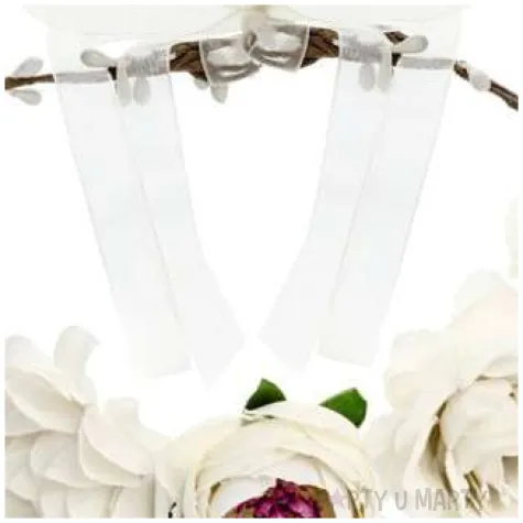 wianek rozyczki bialy partydeco 17cm