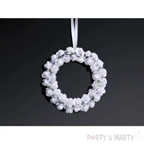 wianuszki z rozyczek bialy 11cm 1op