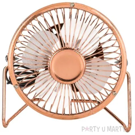 wiatrak wentylator retro usb ootb rozowe zloto 15 cm
