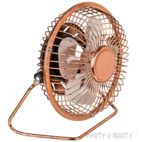 wiatrak wentylator retro usb ootb rozowe zloto 15 cm