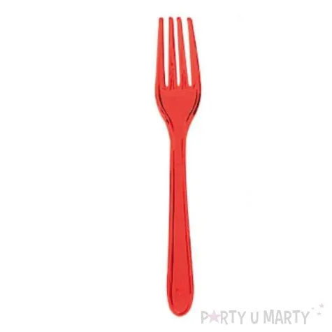 widelce czerwone transparentne 15 cm 10 szt
