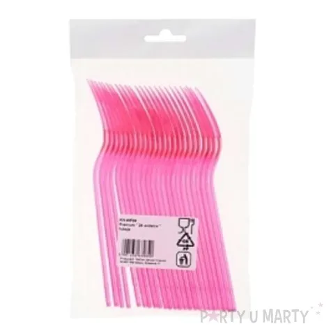 widelce fuksja transparentne 18 cm 24 szt