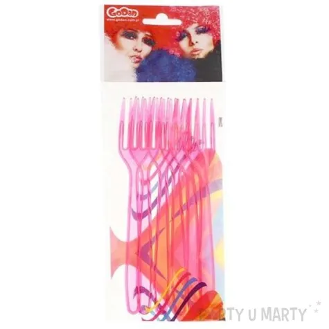 widelce fuksja transparentne 18 cm 6 szt