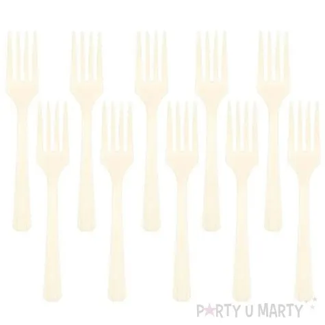 widelce plastikowe amscan kremowe 16 cm 10 szt