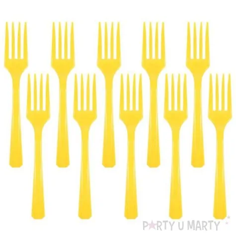 widelce plastikowe amscan zolte 16 cm 10 szt