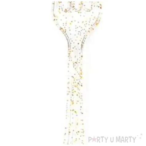 widelce plastikowe brokatowe zlote partypal 14 cm 20 szt