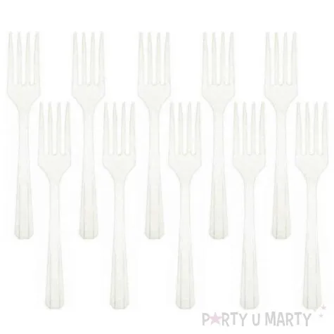 widelce plastikowe classic biale 10 szt