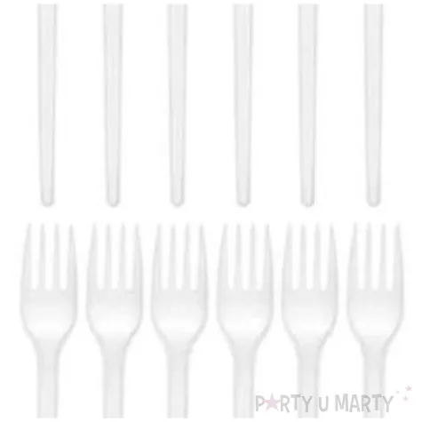 widelce plastikowe classic biale ravi 12 szt
