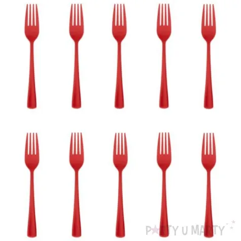 widelce plastikowe classic czerwone partypal 10 szt