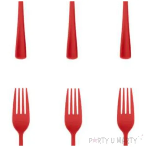 widelce plastikowe classic czerwone partypal 10 szt