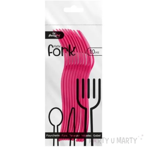 widelce plastikowe classic fuksja partypal 10 szt