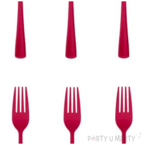 widelce plastikowe classic fuksja partypal 10 szt