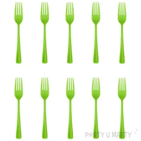 widelce plastikowe classic limonkowe partypal 10 szt