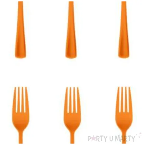 widelce plastikowe classic pomaranczowe partypal 10 szt