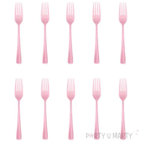 widelce plastikowe classic rozowe partypal 10 szt