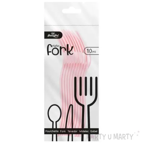widelce plastikowe classic rozowe partypal 10 szt