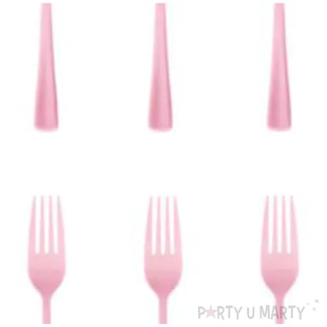 widelce plastikowe classic rozowe partypal 10 szt