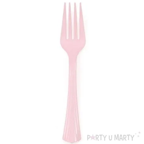 widelce plastikowe classic rozowe partypal 14 cm 20 szt