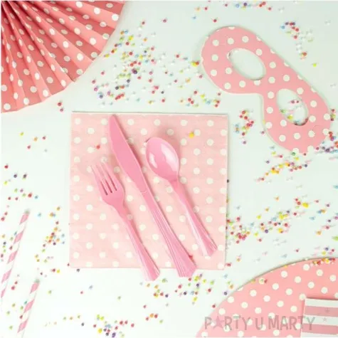 widelce plastikowe classic rozowe partypal 14 cm 20 szt