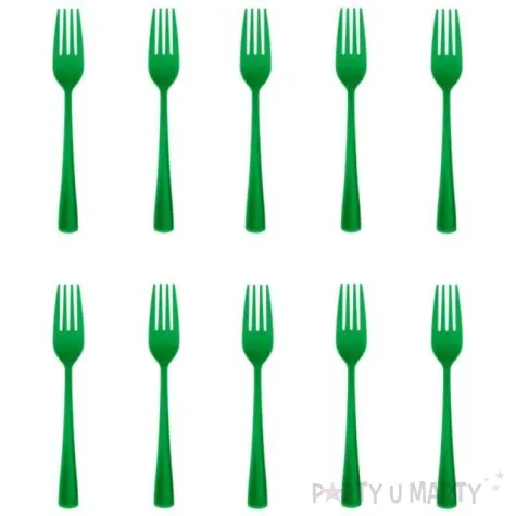 widelce plastikowe classic zielone ciemne partypal 10 szt