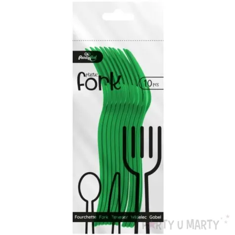 widelce plastikowe classic zielone ciemne partypal 10 szt