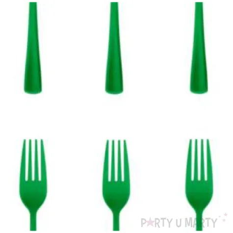 widelce plastikowe classic zielone ciemne partypal 10 szt