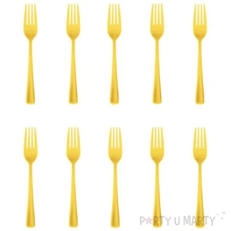 widelce plastikowe classic zolte partypal 10 szt