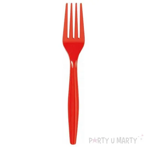 widelce plastikowe czerwone 16 5 cm 8 szt