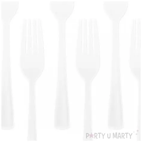 widelce plastikowe dlugie biale partypal 10 szt