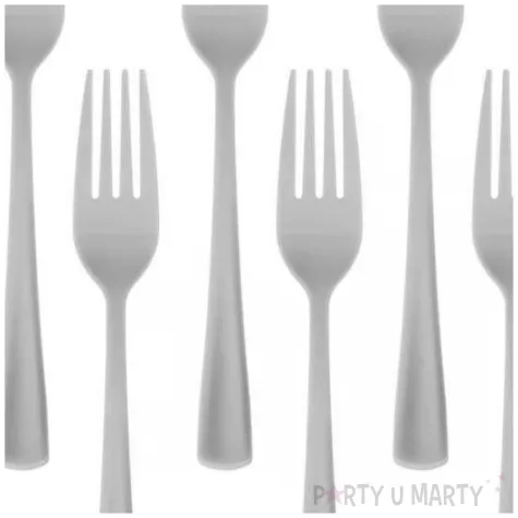 widelce plastikowe dlugie srebro antyczne partypal 10 szt