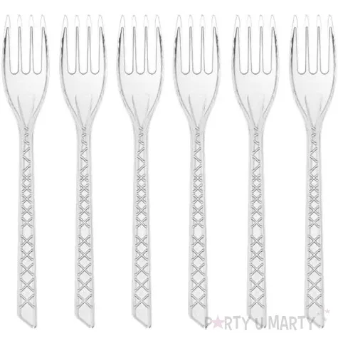 widelce plastikowe medium transparentne godan 6 szt