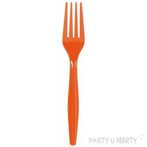 widelce plastikowe pomaranczowe 16 5 cm 8 szt