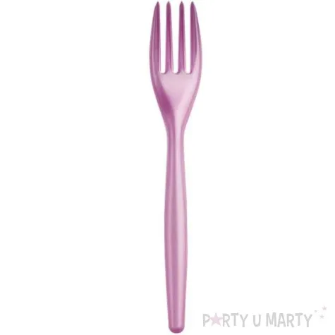 widelce plastikowe premium goldplast rozowe perlowe 19 cm 20 szt