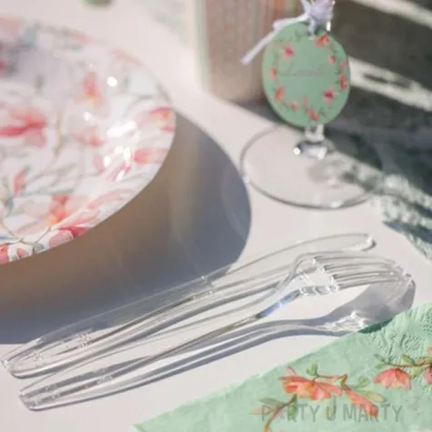 widelce plastikowe premium goldplast transparentne 19 cm 10 szt