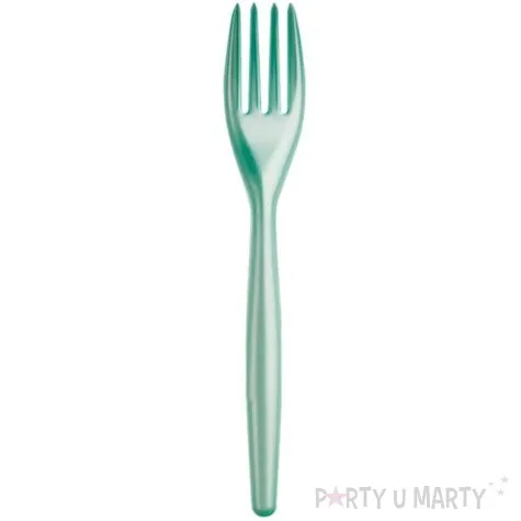 widelce plastikowe premium goldplast turkusowe perlowe 19 cm 20 szt