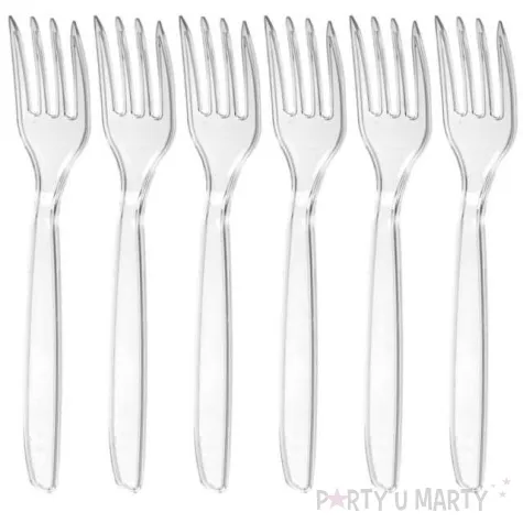 widelce plastikowe premium transparentne ravi 6 szt