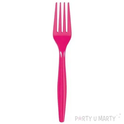 widelce plastikowe rozowe 16 5 cm 8 szt