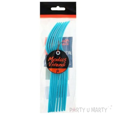 widelce plastikowe turkusowe 16 5 cm 8 szt